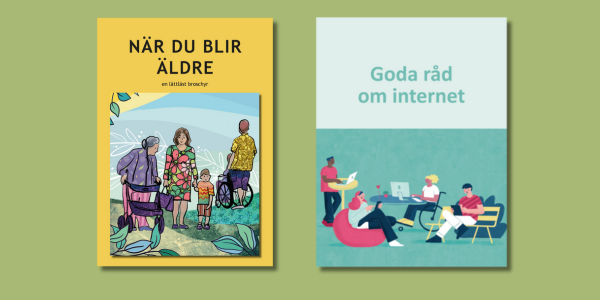 Broschyrer om att använda internet och om att åldras.
